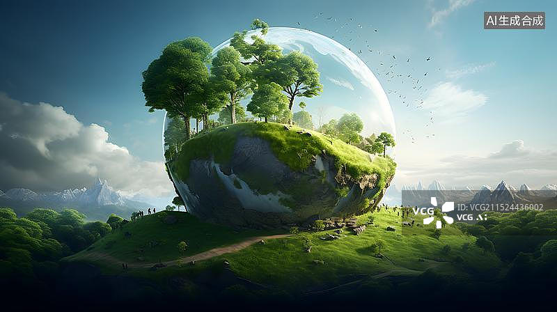 【AI数字艺术】保护地球，环保，地球日图片素材