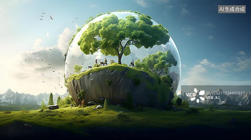 【AI数字艺术】保护地球，环保，地球日图片素材