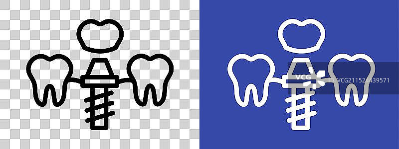 牙科植入图标Logo标志轮廓图片素材