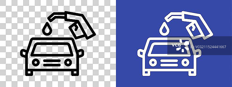 汽车加油图标标志轮廓图片素材