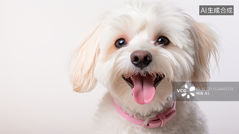 【AI数字艺术】白色背景下狗的特写肖像图片素材