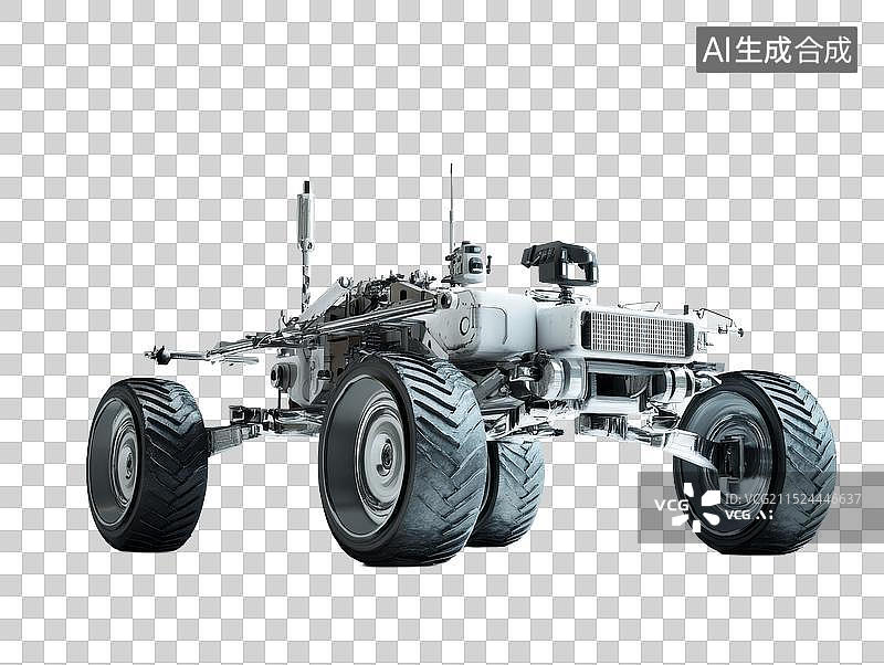 【AI数字艺术】月球车3D渲染装饰免抠元素图片素材