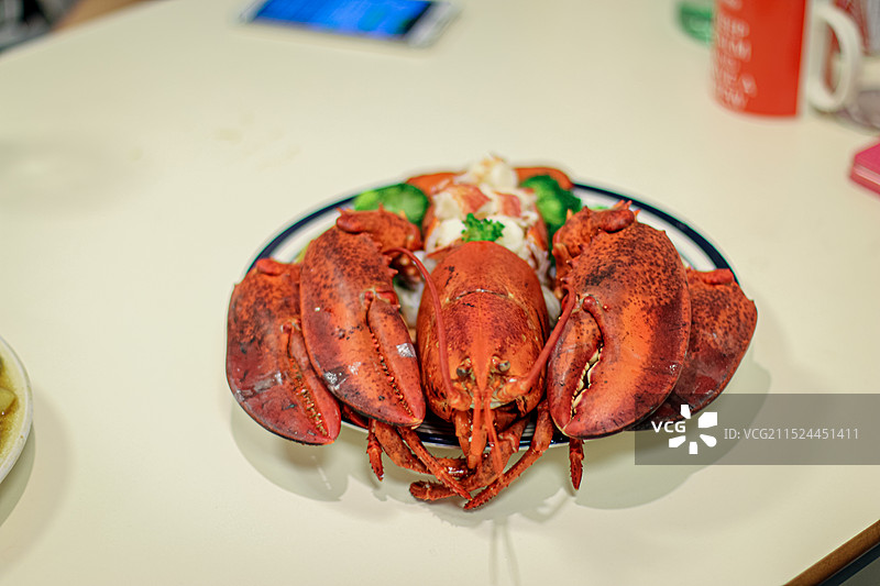 大龙虾料理的特写图片素材