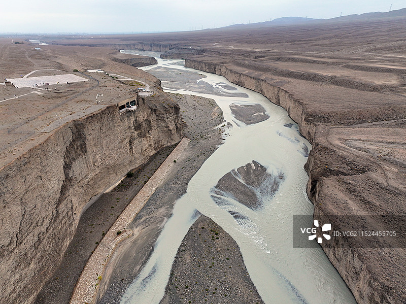 甘肃省嘉峪关市长城第一墩景区航拍图片素材