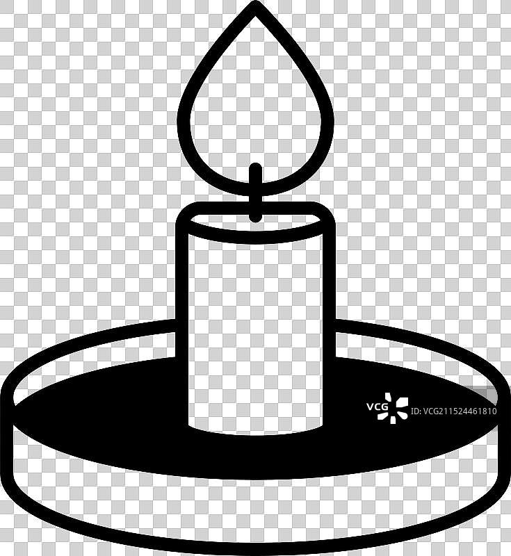 线性风格万圣节烛台图标图片素材