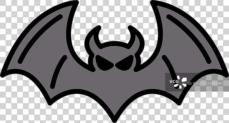 线条风格蝙蝠图标图片素材