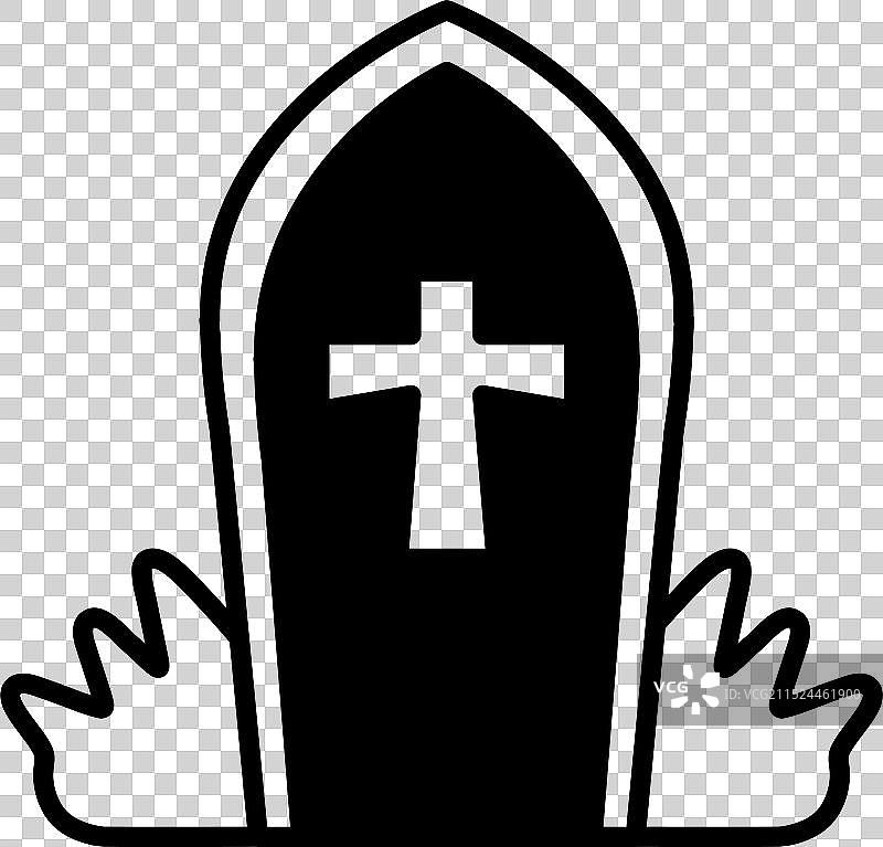 线条风格的棺材图标图片素材