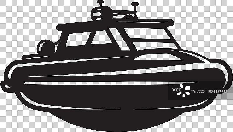 使用气垫船在水道中航行图片素材