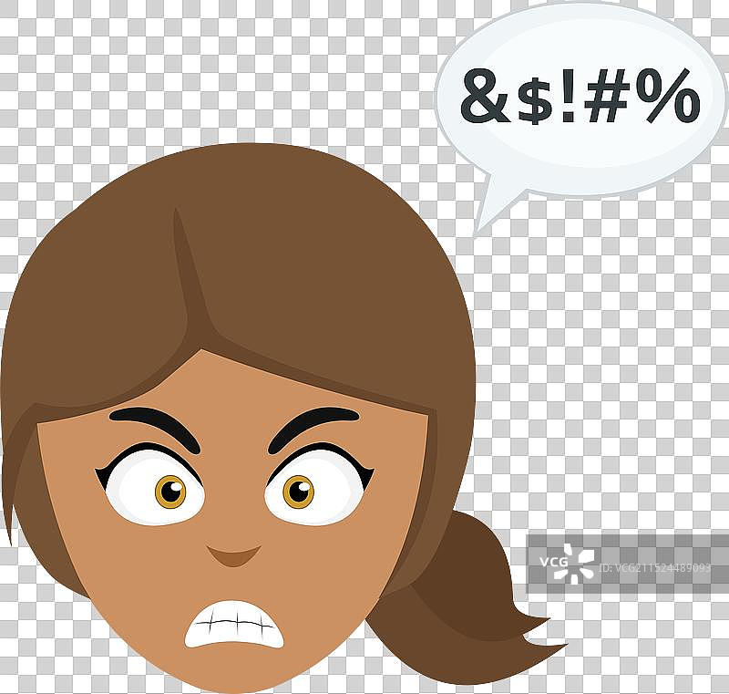 棕发女人受到言语侮辱图片素材