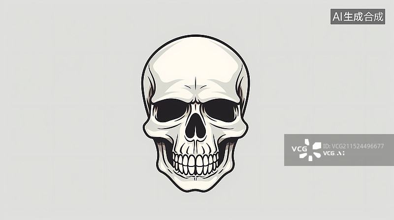 【AI数字艺术】简约骷髅头图案图片素材