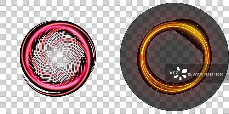 具有发光效果的魔法霓虹灯光圈图片素材