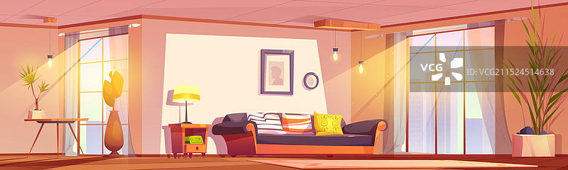 现代公寓明亮客厅图片素材