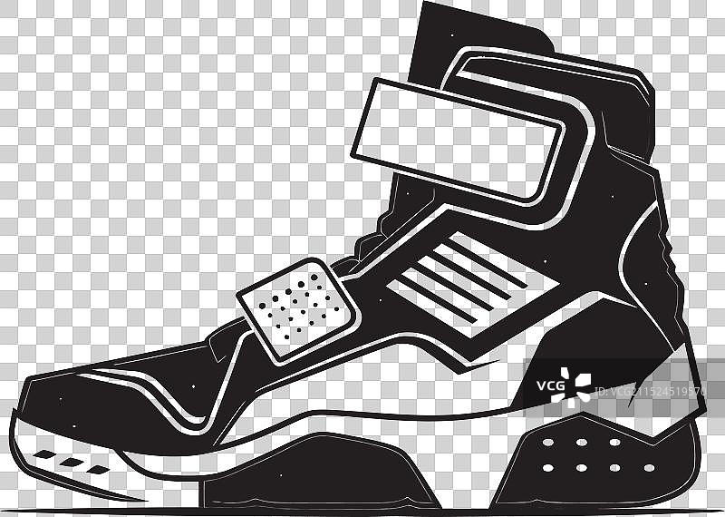 未来主义靴子的雨层云黑色logo图标图片素材