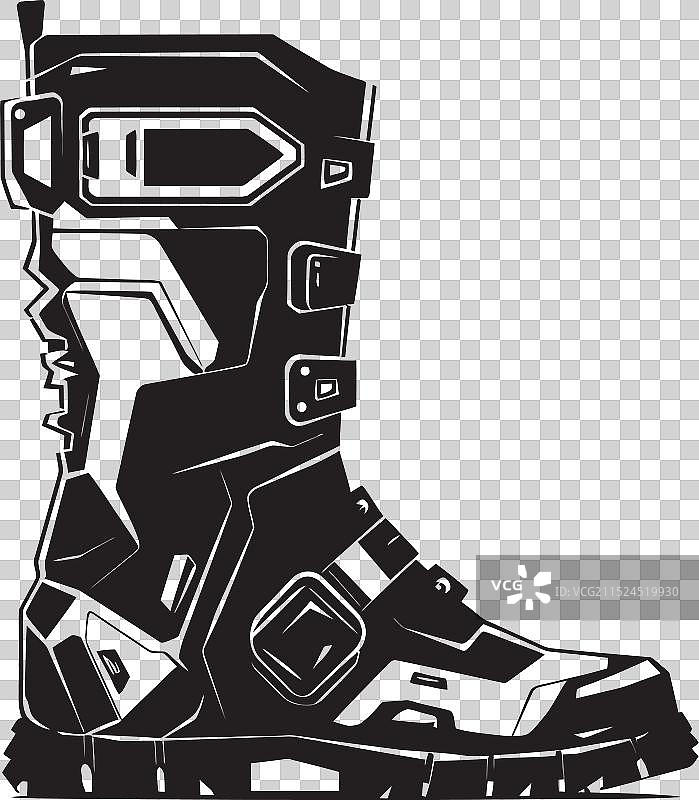 未来主义靴子数字漂移标志设计图片素材