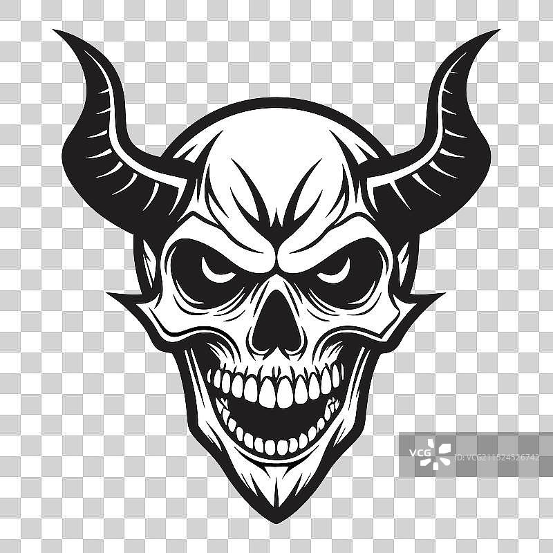 白色背景上的骷髅图标图片素材