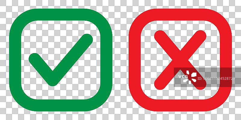 选中标记图标和叉号标记符号图片素材