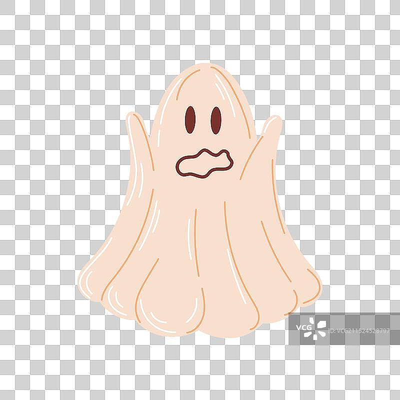 扁平风格的情感万圣节幽灵图片素材