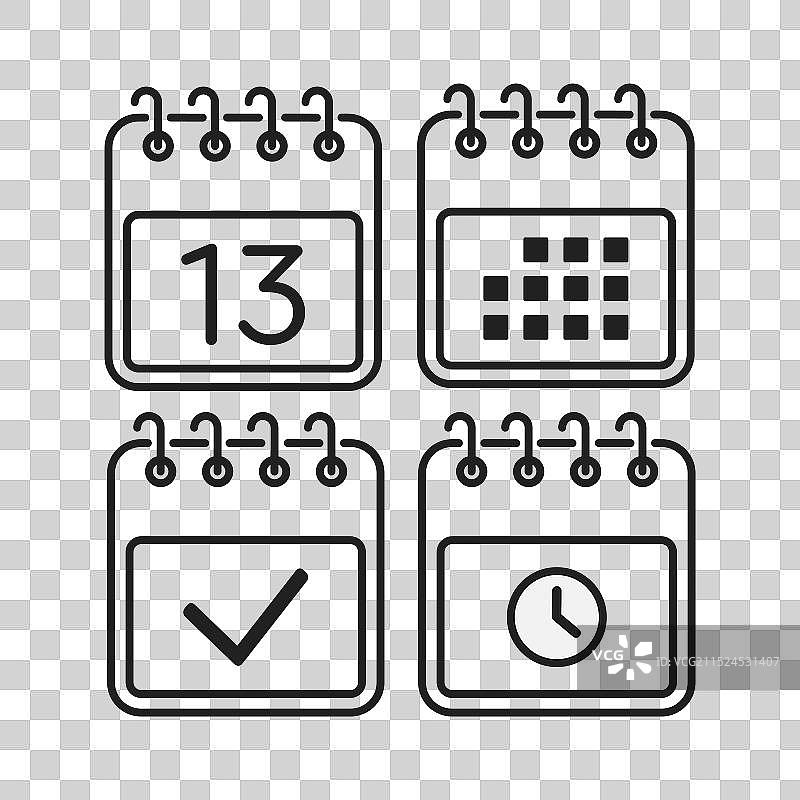 日历页面图标 - 13天议程计时器已完成图片素材