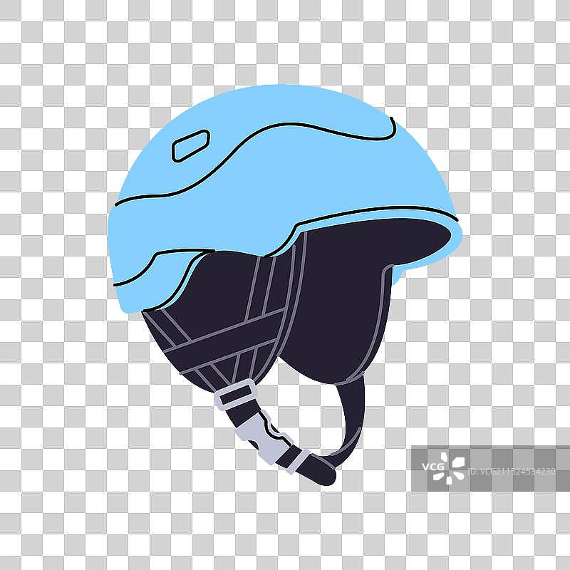 滑雪单板蓝色头盔硬帽图标图片素材