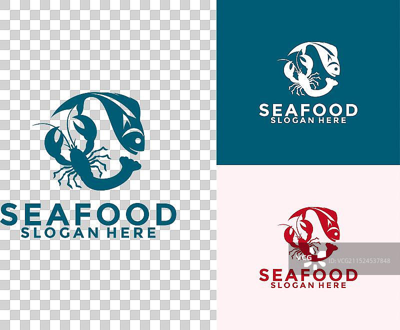 小龙虾对虾组合图片素材