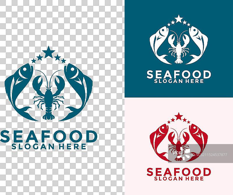 小龙虾对虾组合图片素材