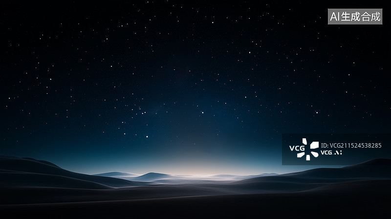 【AI数字艺术】黎明前的黑夜自然山脉风光背景图片素材