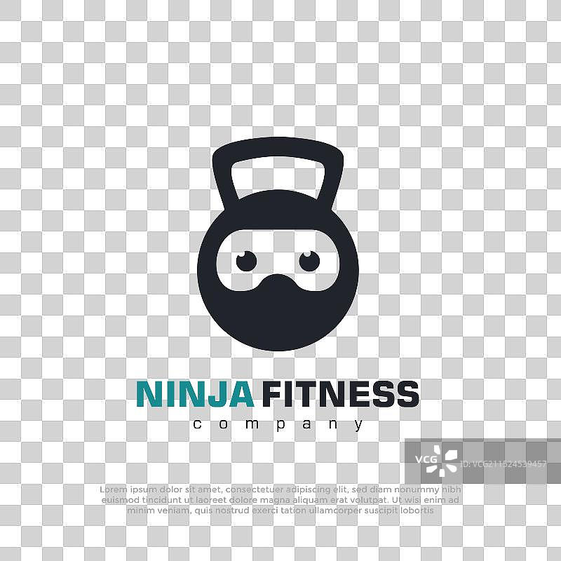 忍者健身健美运动员Logo概念图片素材