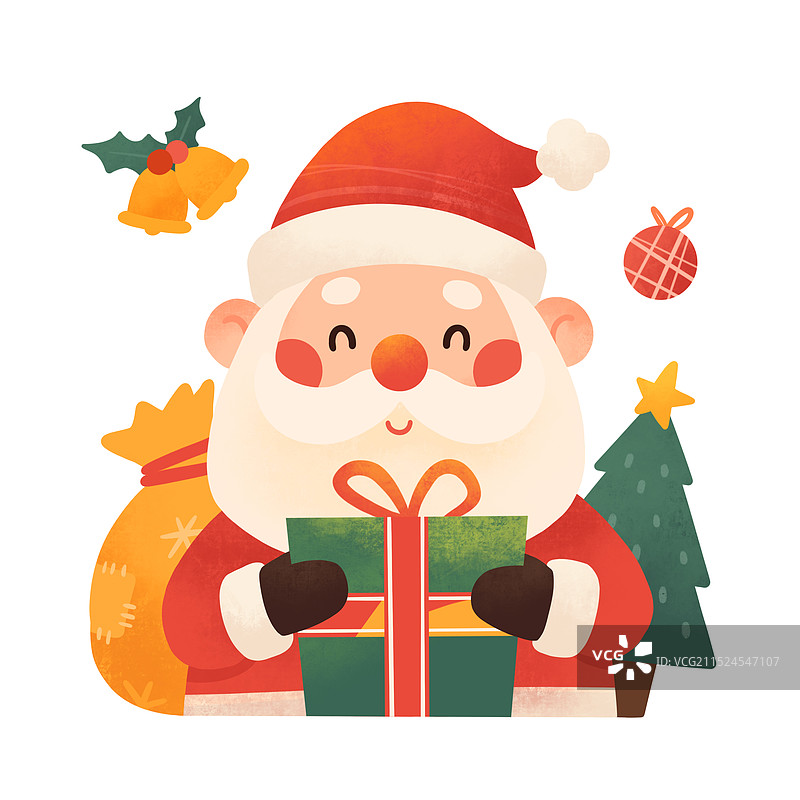 圣诞老人抱着礼物图片素材