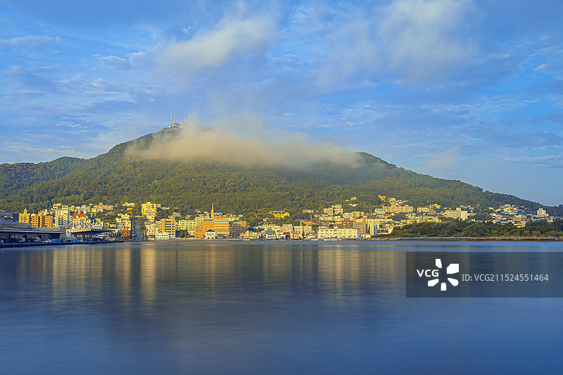 日本北海道函馆山城市景观晨景图片素材