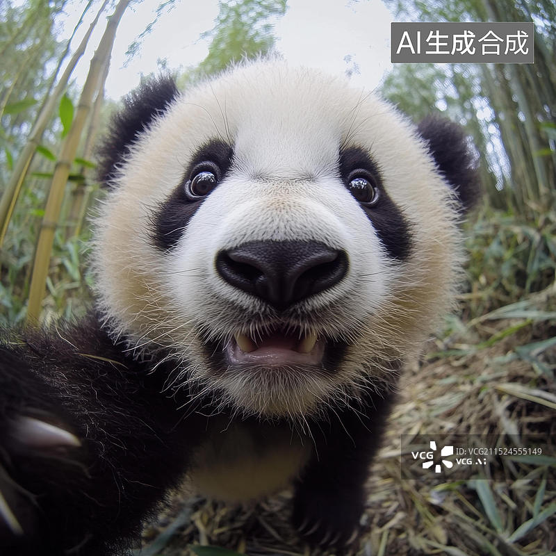 【AI数字艺术】熊猫的自拍图片素材