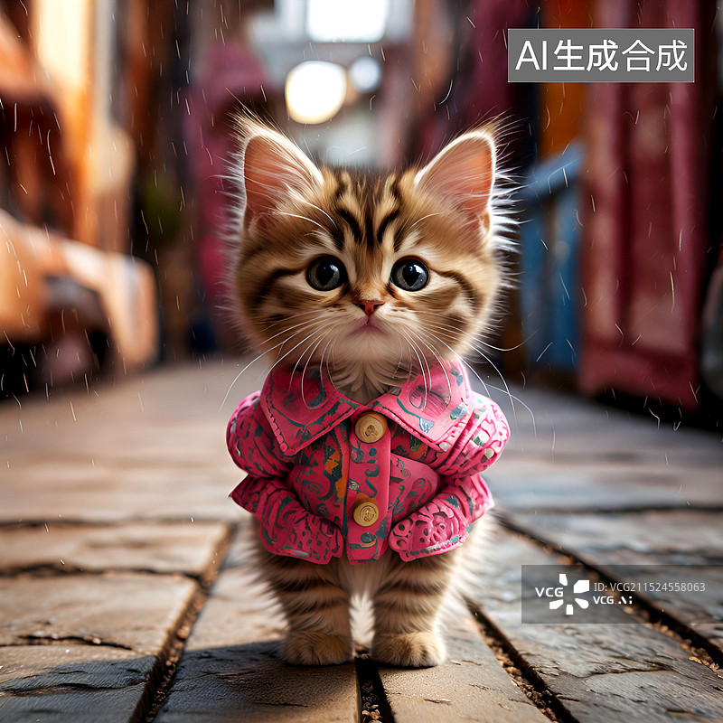 【AI数字艺术】漂亮小猫的特写肖像图片素材