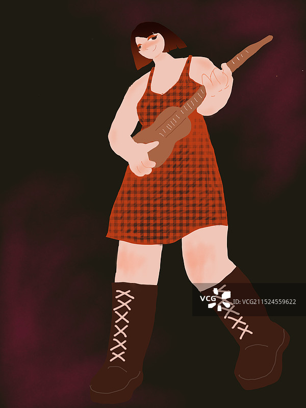 吉他女孩图片素材