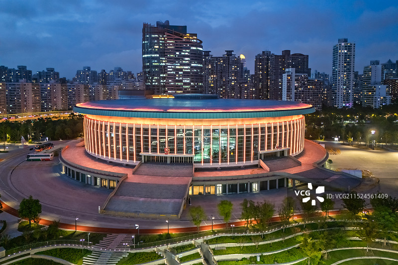 上海体育馆 上海大舞台夜景图片素材