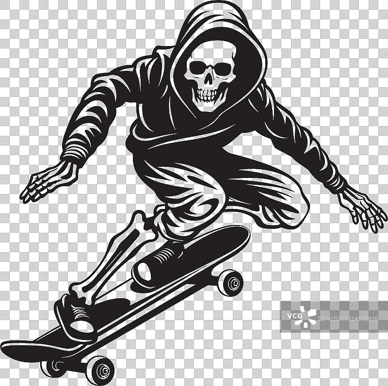 滑板坡道响尾蛇骨架黑色标志图片素材