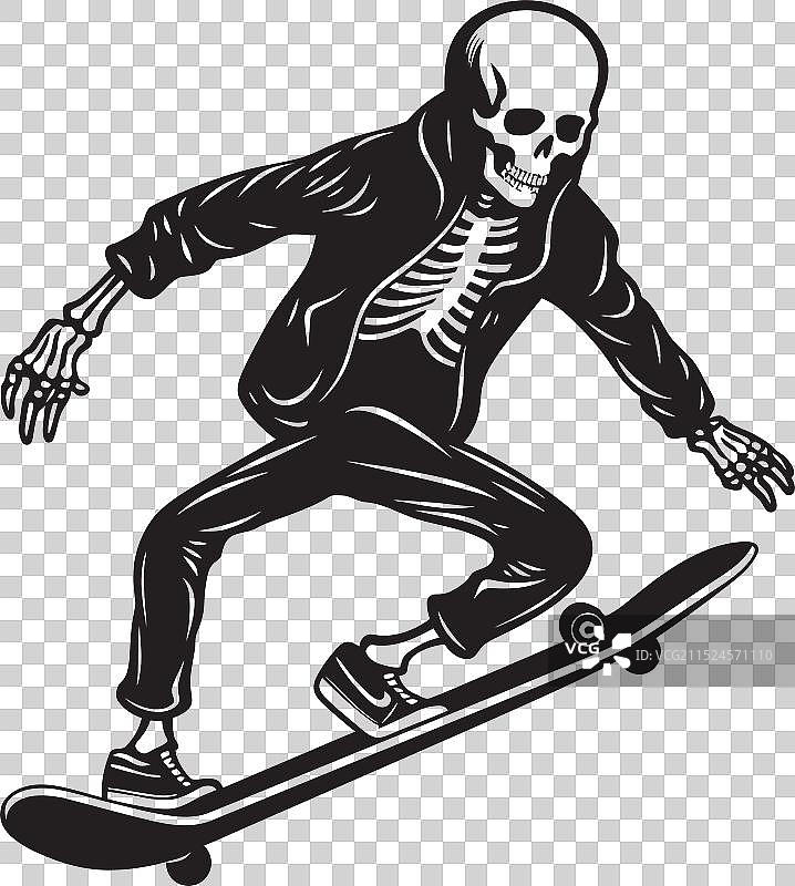 滑板坡道响尾蛇骨架黑色标志图片素材