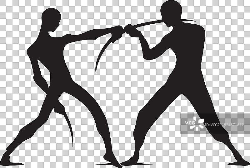 战士对抗黑色决斗标志斗争图片素材