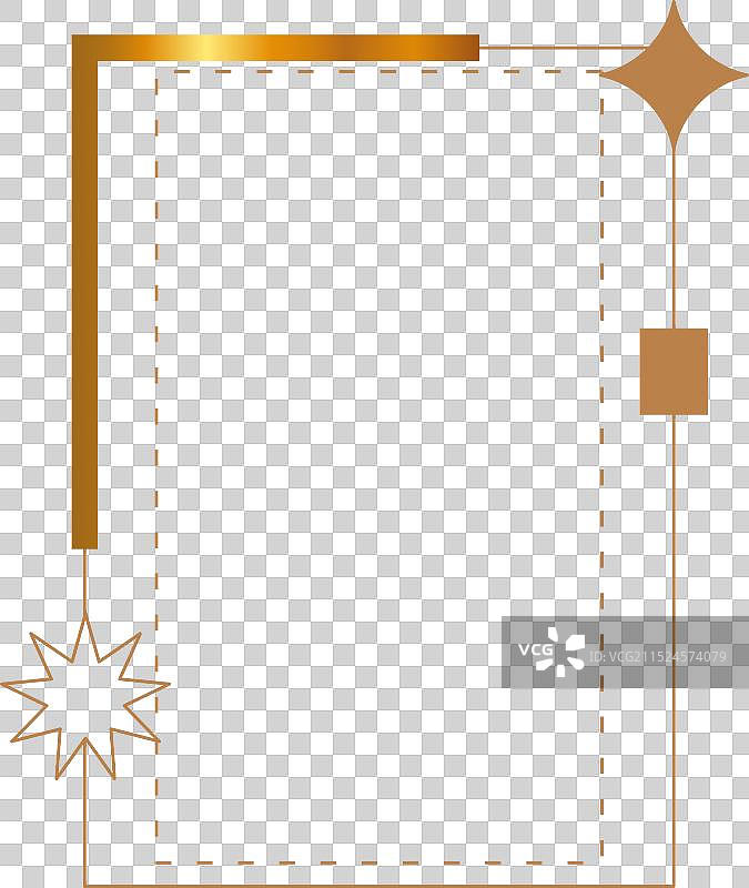 金色单线美学方框Y2K风格图片素材