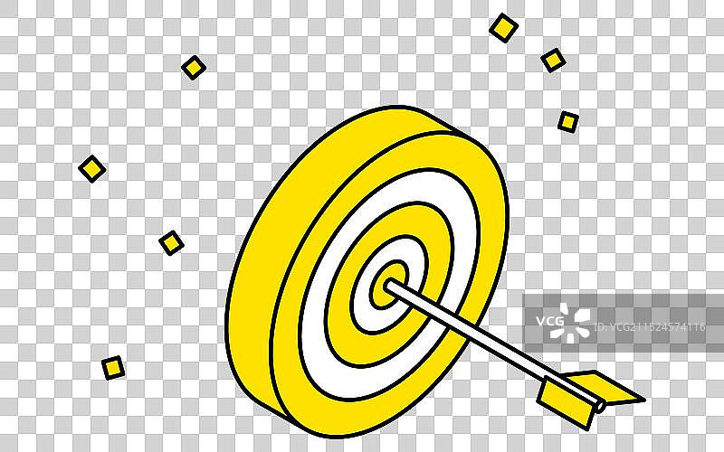 击中目标的商业目标简笔画图片素材