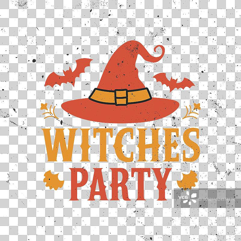 万圣节标志与女巫帽子和纹理图片素材