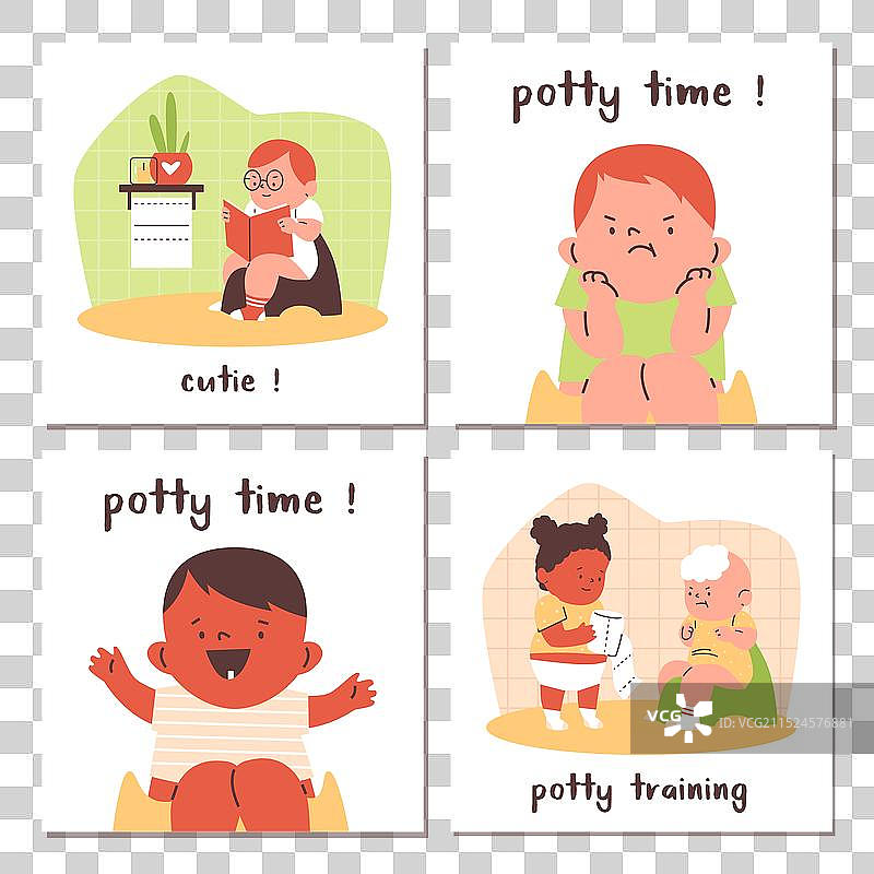 幼儿如厕训练卡片套装图片素材