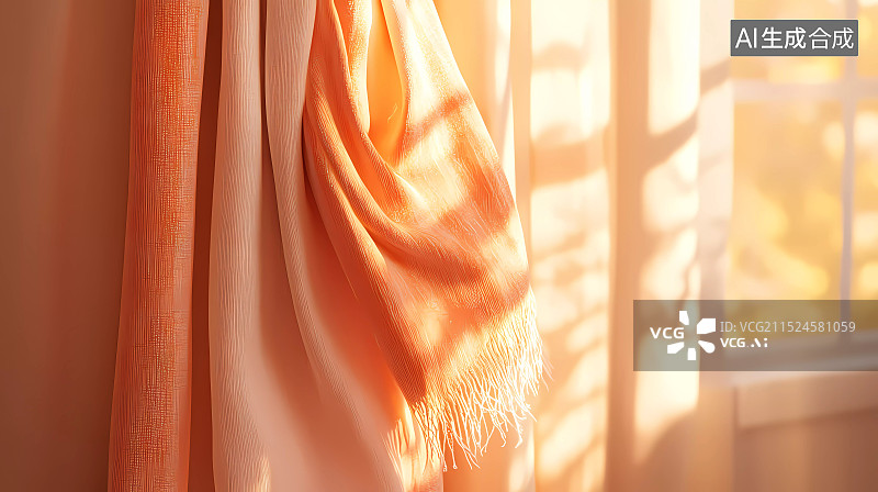 【AI数字艺术】冬日暖阳围巾特写图片素材