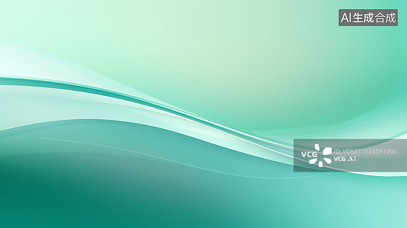 【AI数字艺术】绿色流动线条新能源环保PPT模板科技背景图片素材