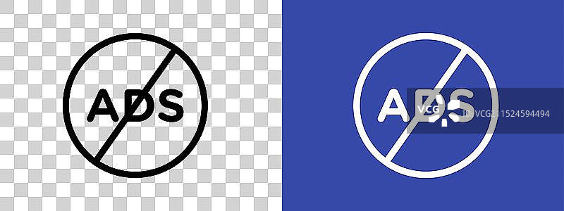 禁止广告图标标志轮廓图片素材
