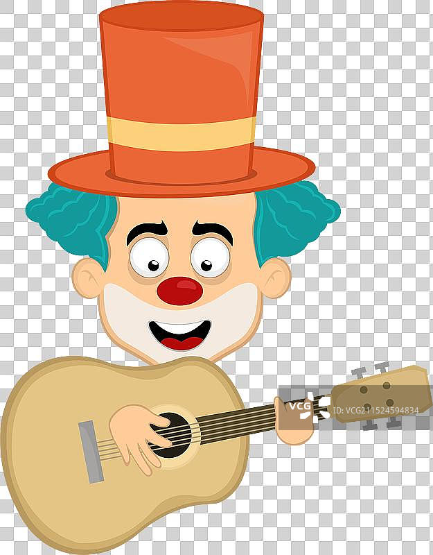 弹吉他的小丑图片素材