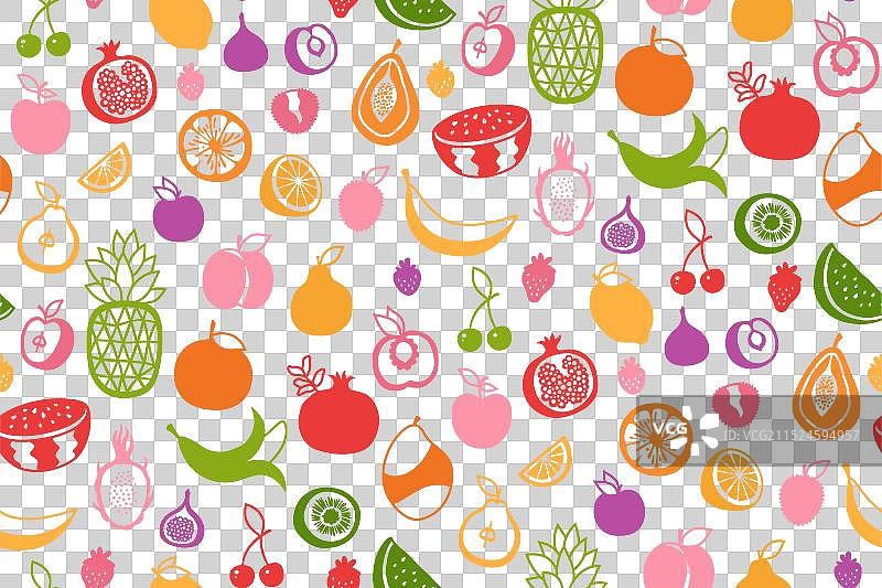 水果浆果符号无缝图案图片素材