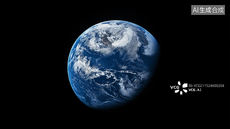 【AI数字艺术】太空中的地球图片素材