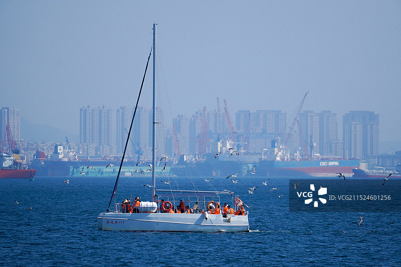 大连东港海景图片素材