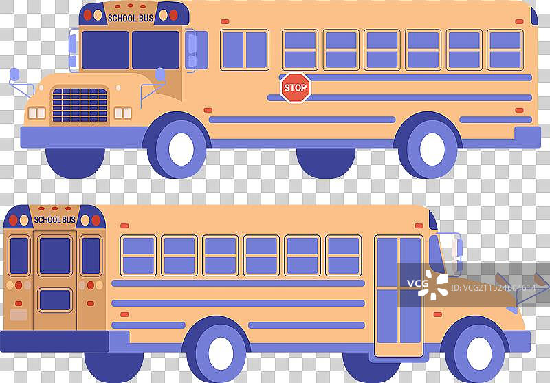 扁平风格校车图片素材