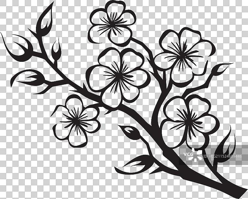 暮色樱花暗调图片素材