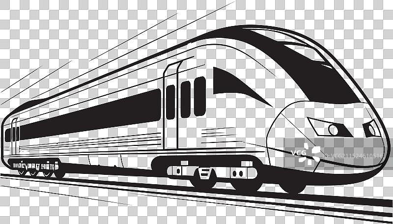 高速列车黑色穿梭Logo图片素材